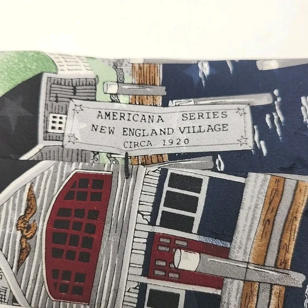 Van Heusen Silk Tie Lot of 3 Casual Americana Filling Station Lighting Village